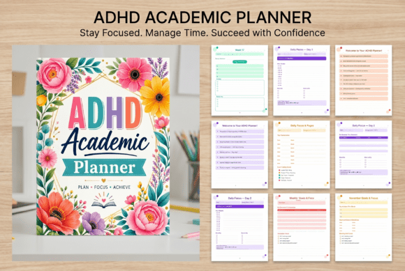 ADHD Academic Planner – Plan, Focus, Achieve Succeed