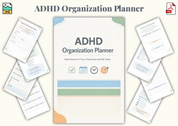 ADHD Organization Planner: A Simple, Focused Distraction-Free Planning System for Everyday Productivity