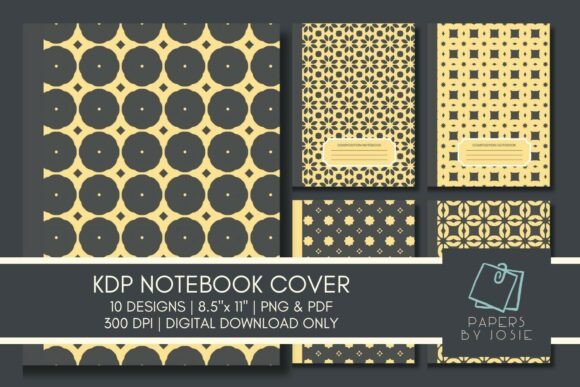 Gray Yellow KDP Notebook Cover