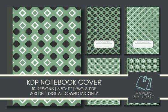 Green Gray KDP Notebook Cover for Your Creative and Business Needs