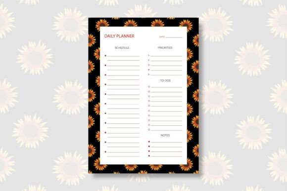 Introducing the Sunflower Daily Planner Template: A Hand-Drawn Tool for Organization and Creativity