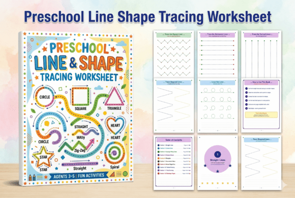 Preschool Line Shape Tracing Worksheet: Building Early Writing Skills Through Play