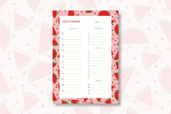 Watermelon Daily Planner Template